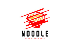 Noodle Logo, Ramen Vector, Chinese Food, Fast Food Restaurant Brand Design, Product Brand, Cafe