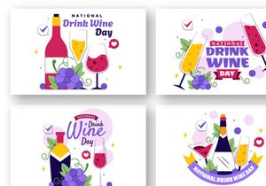 11 National Drink Wine Day Illustration