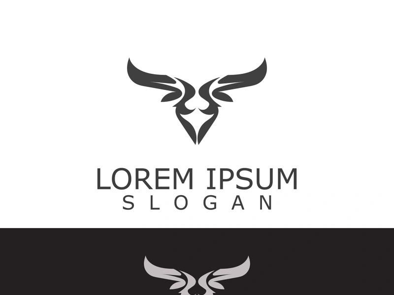Horns Animal bull simple logo design vector template