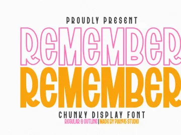 Remember - Chunky Display Font preview picture