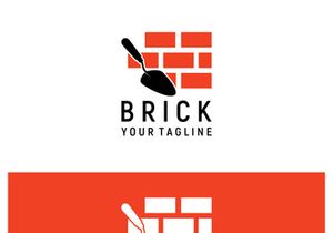 creative brick logo designs for buildings, architectural buildings, civil engineering, building materials shops