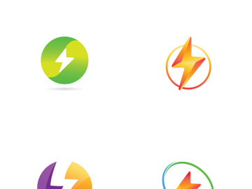 Colorful electric lightning logo design. preview picture