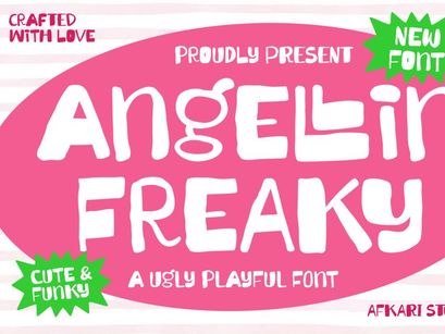 Angellin Freaky - A Ugly Playful Font