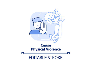 Cease physical violence light blue concept icon preview picture