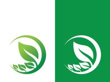 Logos of green tree leaf ecology nature element vector
