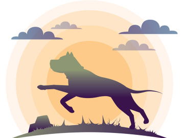 Dog: silhouette With Logo Gradient preview picture