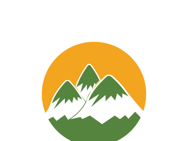 Mountain icon logo template vector illustration design