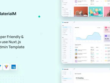 MaterialM Free Vuetify Nuxtjs Admin Template preview picture
