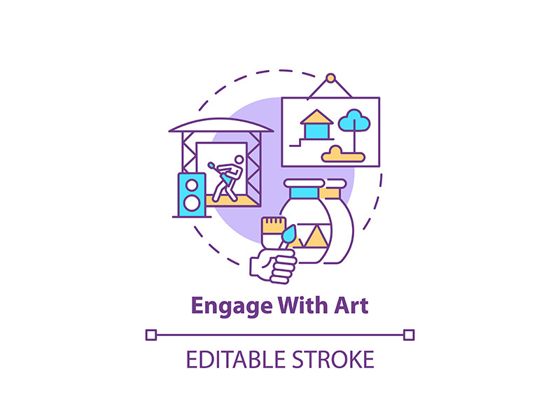 Engage with art concept icon