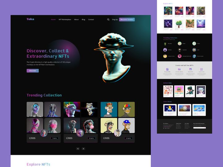 NFT Marketplace landingpage