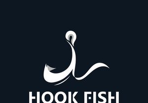 Hook Fishing logo simple and modern vintage rustic vector design style template illustration