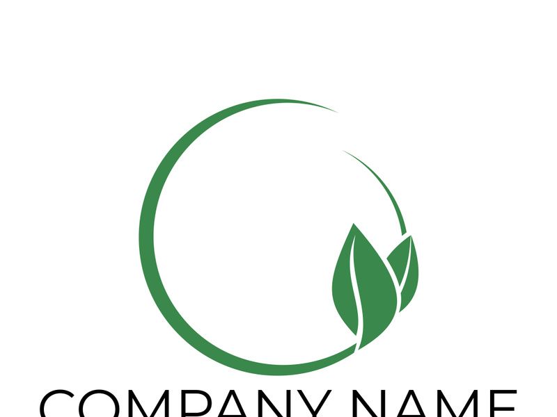 Green leaf logo design vector illustration