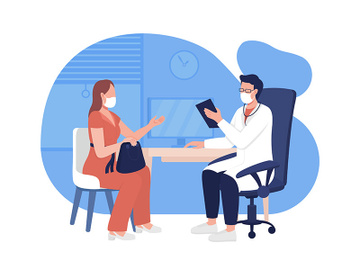 Personal doctor appointment 2D vector isolated illustration preview picture