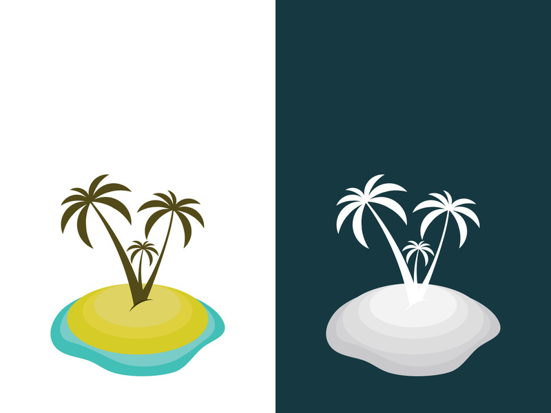 Palm tree summer logo template vector illustration