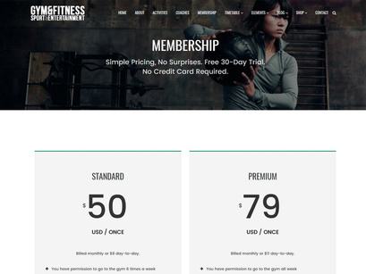 Gym WordPress Theme