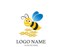 Bee logo vector icon illustration design