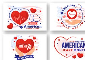 16 February is American Heart Month Illustration