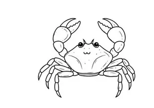 Cute cartoon crab smiling vector illustration flat design