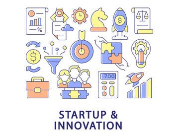Startup and innovation abstract color concept layout with headline preview picture