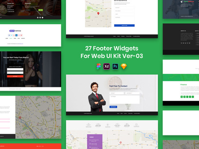 27 Footer Widgets for Web UI Kit Ver-03