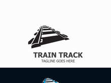 Train Track logo image design railway transportation template icon