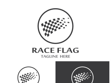 Creative and modern racing flag logo design. preview picture