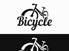 Creative design geometric bicycle logo isolated background.Racing bicycle, competition, sport.