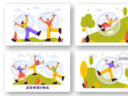 9 Bubble Bump Zorbing Sport Illustration