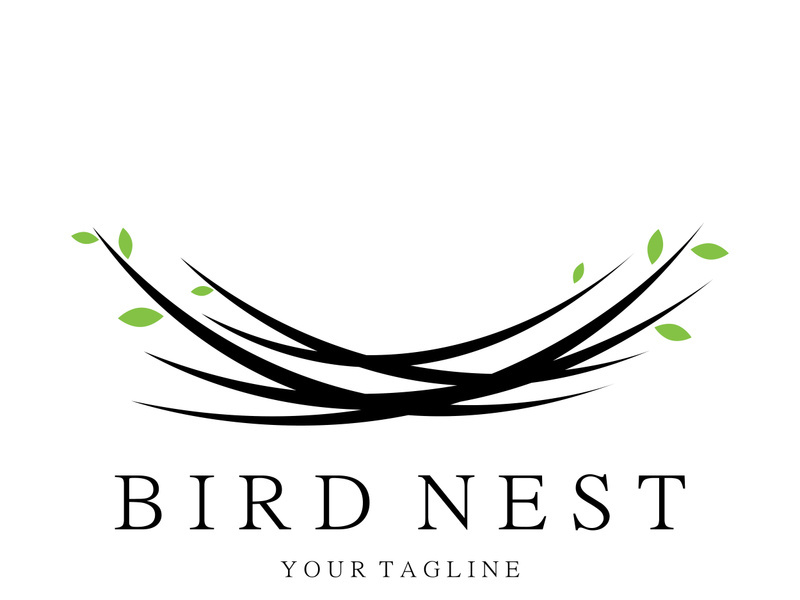 bird nest logo icon illustration design template, for bird farm, bird business, bird house, bird conservation with modern minimalist vector concept