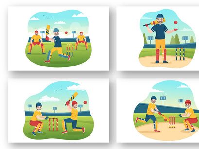 13 Cricket Sport Illustration