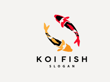 Koi Fish Logo Design, Ornamental Fish Vector preview picture