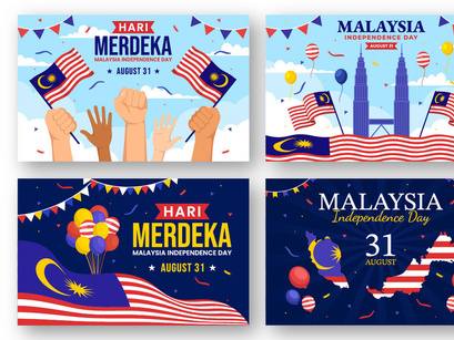 20 Malaysia Independence Day Vector Illustration