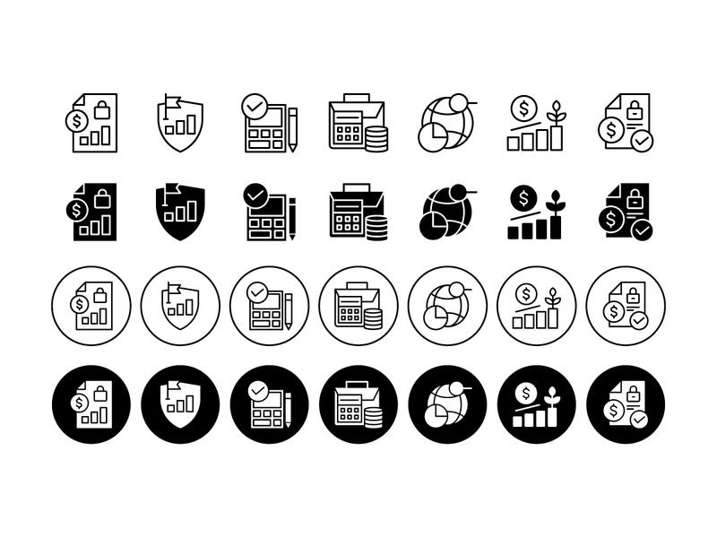 Accounting Set Icon Pack. Vector Design.