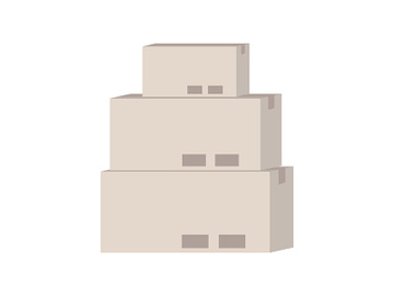 Cardboard boxes for delivery semi flat color vector object preview picture
