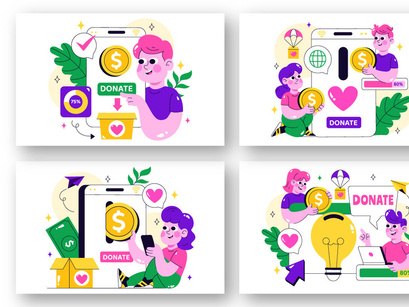 10 Online Fundraising Illustration