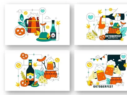 10 Oktoberfest Vector Illustration