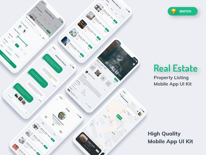Real Estate & Property Mobile App Light Version (SKETCH)