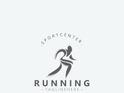 Running sport athlete logo design concept illustration template