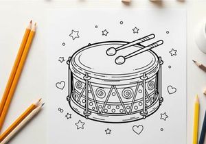 Snare drum with drumsticks music vector illustration flat design