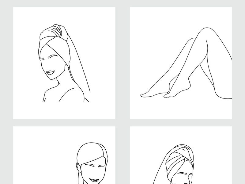 Beauty Woman Line Art, Wall Decoration