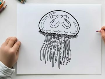 Jellyfish underwater floating vector illustration flat design preview picture
