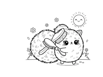 Cute hamster brushing teeth vector illustration flat design preview picture