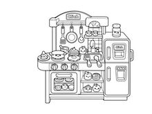 Cute kitchen appliances set flat design vector illustration