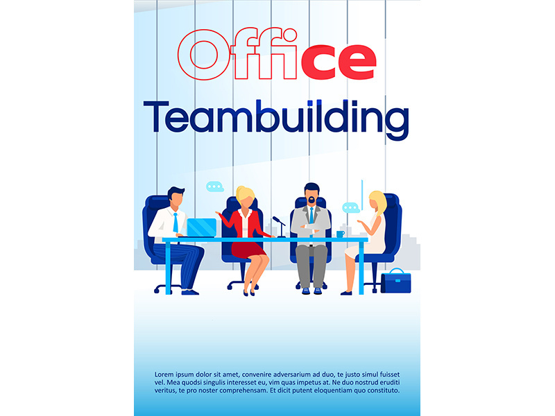 Office team building brochure template