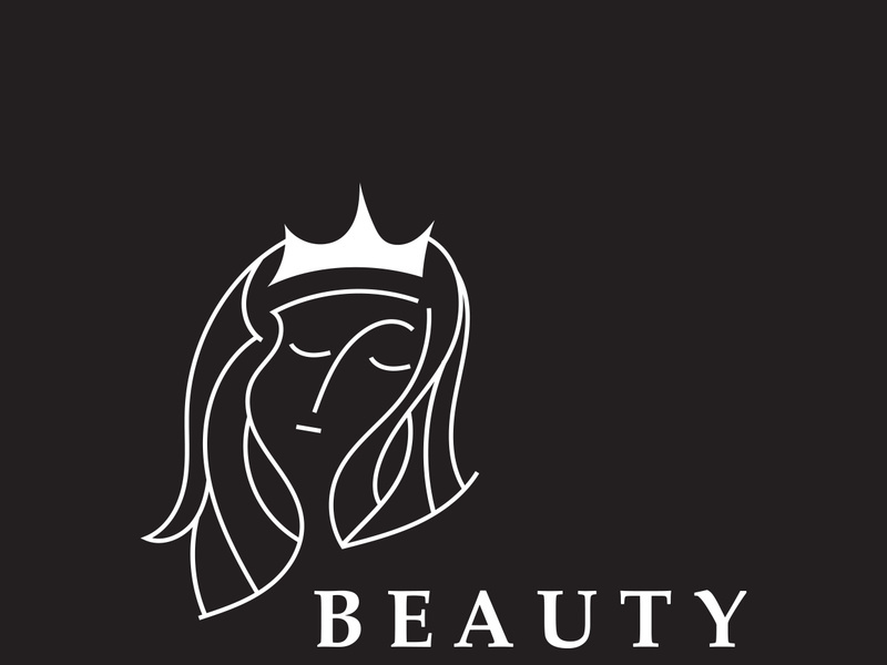 Woman Beauty care logo. fresh Nature beauty face saloon and spa design flat vector