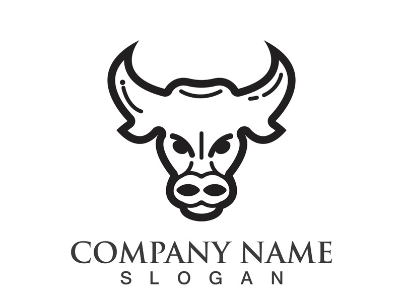 Bull head logo vector icon design illustration