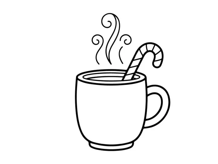 Steaming hot coffee cup with swirl steam on minimalist white background for cozy winter morning