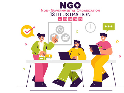 13 NGO or Non Governmental Organization Illustration