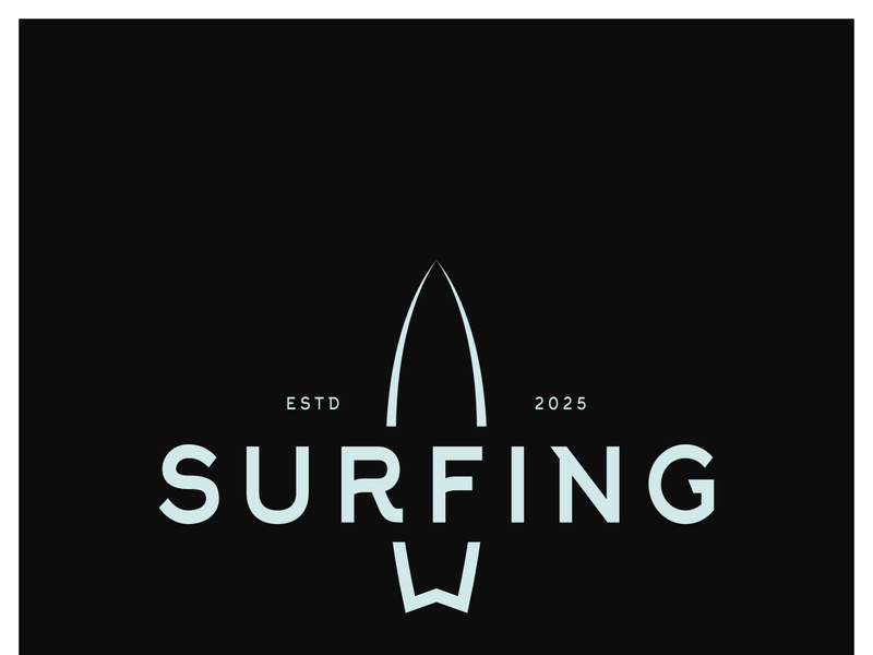 surfing logo with vintage paddle board beach waves, for business, sport, adventure, tourism, vacation