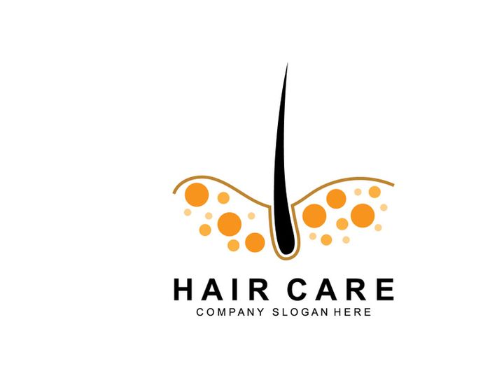 Hair Care Logo, Scalp Layer Design, Health Salon Brand Illustration